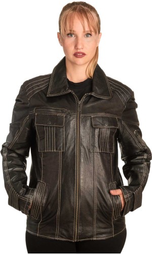 Γνήσιο Γυναικέιο Δερμάτινο Μπουφάν - B309