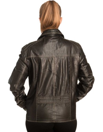 Γνήσιο Γυναικέιο Δερμάτινο Μπουφάν - B309
