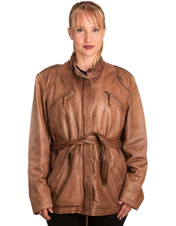 Γνήσιο Γυναικέιο Δερμάτινο Μπουφάν - B311
