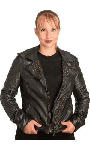 Γνήσιο Γυναικέιο Δερμάτινο Μπουφάν - B314