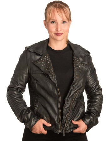 Γνήσιο Γυναικέιο Δερμάτινο Μπουφάν - B314