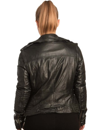 Γνήσιο Γυναικέιο Δερμάτινο Μπουφάν - B314