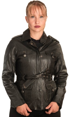 Γνήσιο Γυναικέιο Δερμάτινο Μπουφάν - B317