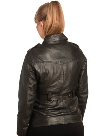 Γνήσιο Γυναικέιο Δερμάτινο Μπουφάν - B317