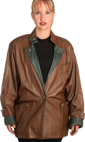 Γνήσιο Γυναικέιο Δερμάτινο Μπουφάν - B321