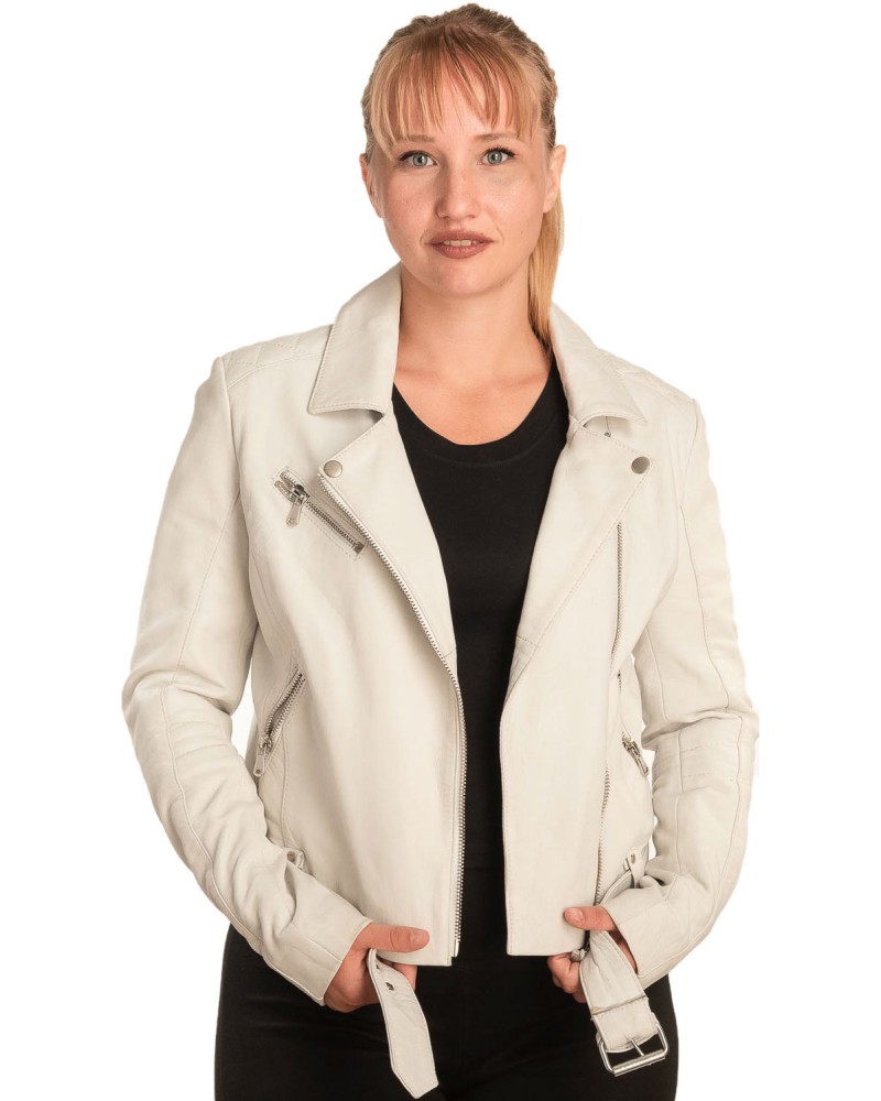 Γνήσιο Γυναικέιο Δερμάτινο Μπουφάν - B337