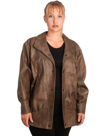 Γνήσιο Γυναικέιο Δερμάτινο Μπουφάν - B348
