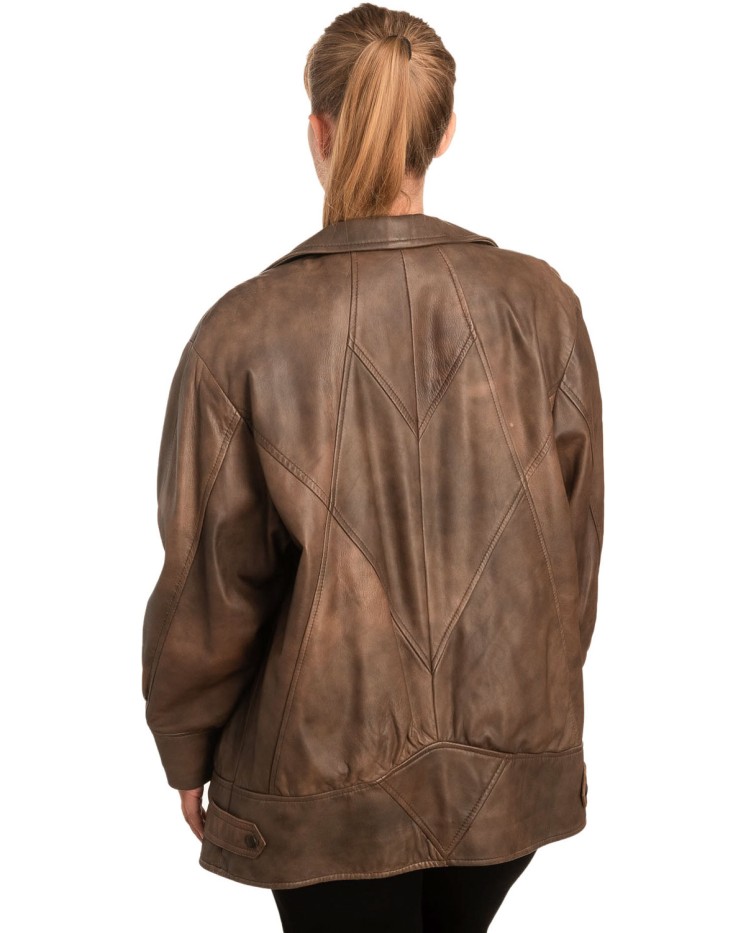 Γνήσιο Γυναικέιο Δερμάτινο Μπουφάν - B348