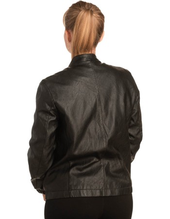 Γυναικέιο Δερμάτινο Μπουφάν - B349