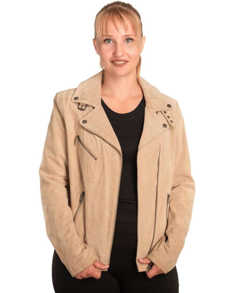 Γνήσιο Γυναικέιο Δερμάτινο Μπουφάν - B716