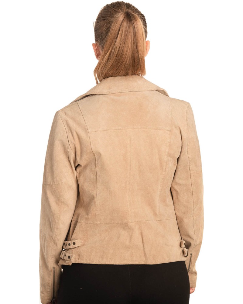 Γνήσιο Γυναικέιο Δερμάτινο Μπουφάν - B716