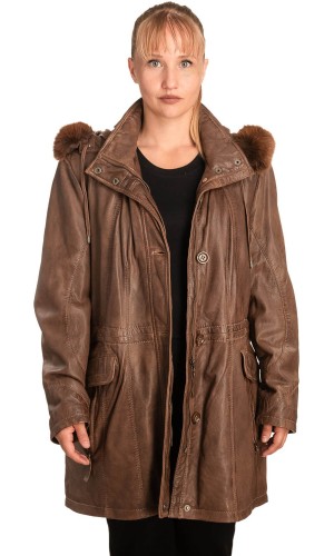 Γνήσιο Γυναικέιο Δερμάτινο Μπουφάν - B723