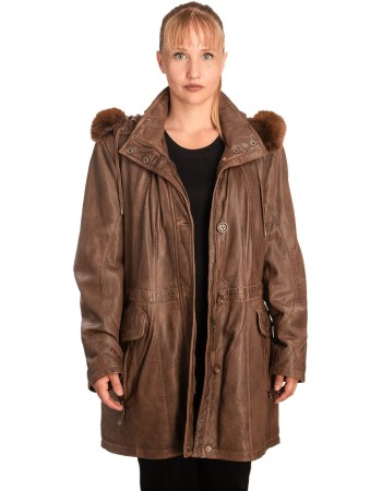 Γνήσιο Γυναικέιο Δερμάτινο Μπουφάν - B723