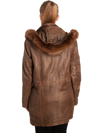 Γνήσιο Γυναικέιο Δερμάτινο Μπουφάν - B723