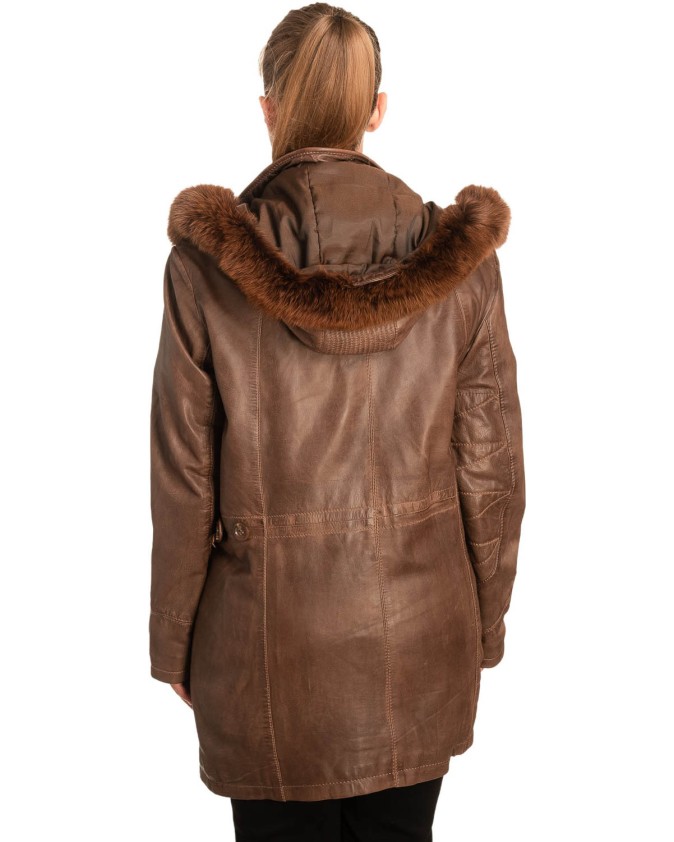 Γνήσιο Γυναικέιο Δερμάτινο Μπουφάν - B723