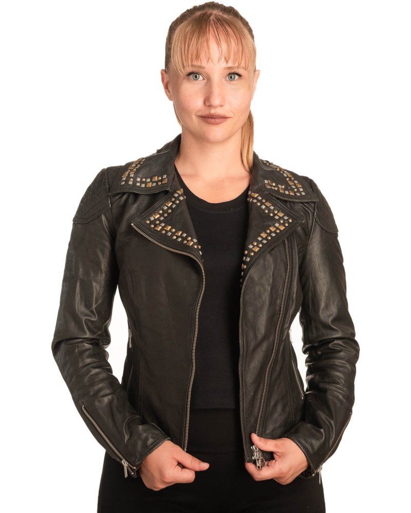 Γνήσιο Γυναικέιο Δερμάτινο Μπουφάν - B725