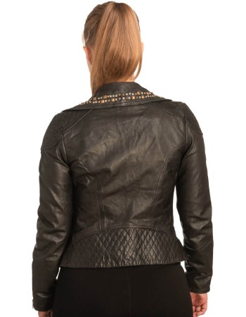 Γνήσιο Γυναικέιο Δερμάτινο Μπουφάν - B725