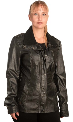 Γνήσιο Γυναικέιο Δερμάτινο Μπουφάν - B730