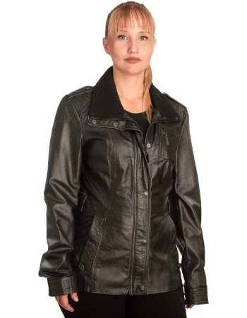 Γνήσιο Γυναικέιο Δερμάτινο Μπουφάν - B730