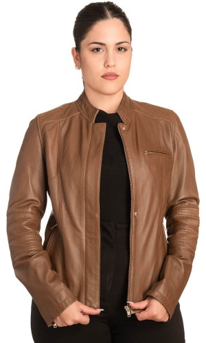 Γνήσιο Γυναικέιο Δερμάτινο Μπουφάν - B738