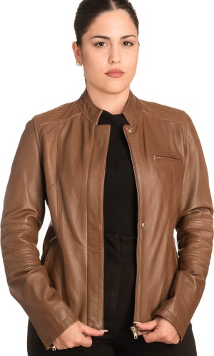 Γνήσιο Γυναικέιο Δερμάτινο Μπουφάν - B738