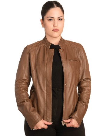 Γνήσιο Γυναικέιο Δερμάτινο Μπουφάν - B738