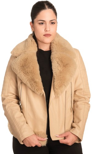 Γνήσιο Γυναικέιο Δερμάτινο Μπουφάν - B739