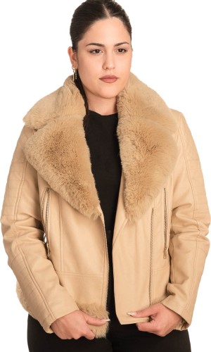 Γνήσιο Γυναικέιο Δερμάτινο Μπουφάν - B739