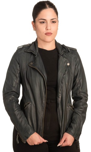 Γνήσιο Γυναικέιο Δερμάτινο Μπουφάν - B744