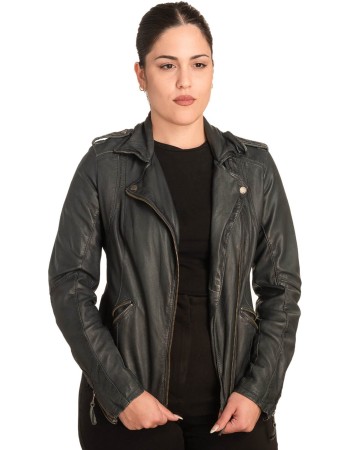 Γνήσιο Γυναικέιο Δερμάτινο Μπουφάν - B744