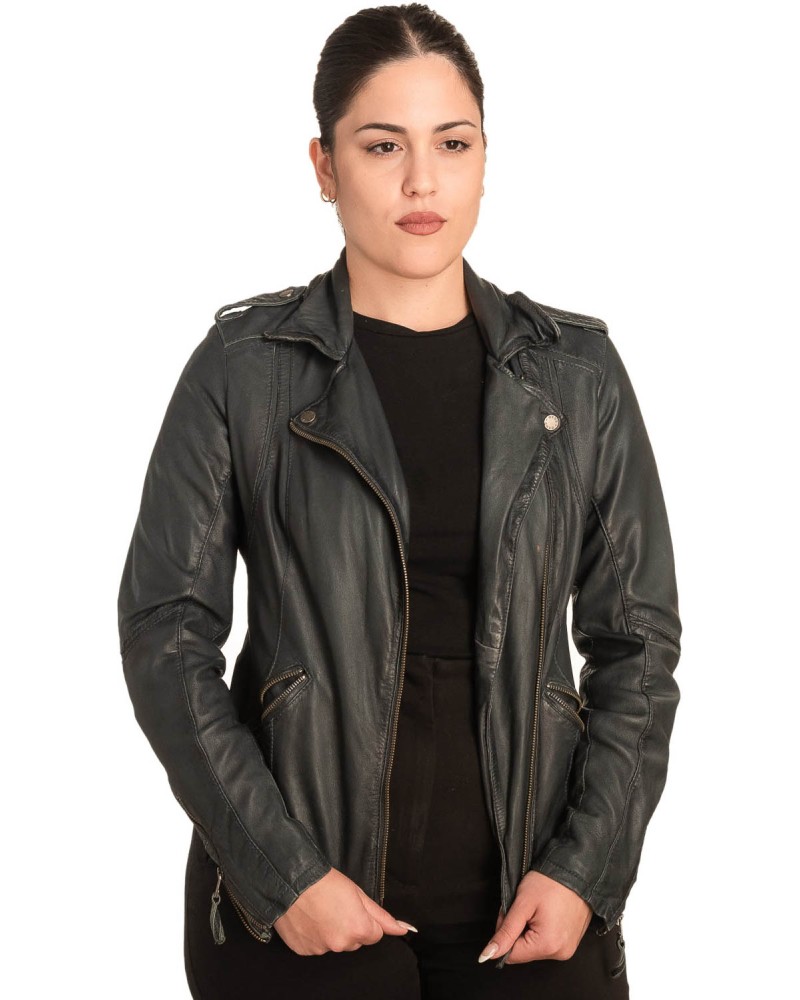 Γνήσιο Γυναικέιο Δερμάτινο Μπουφάν - B744