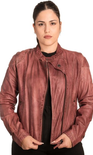 Γνήσιο Γυναικέιο Δερμάτινο Μπουφάν - B747