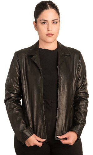 Γνήσιο Γυναικέιο Δερμάτινο Σακάκι - B750