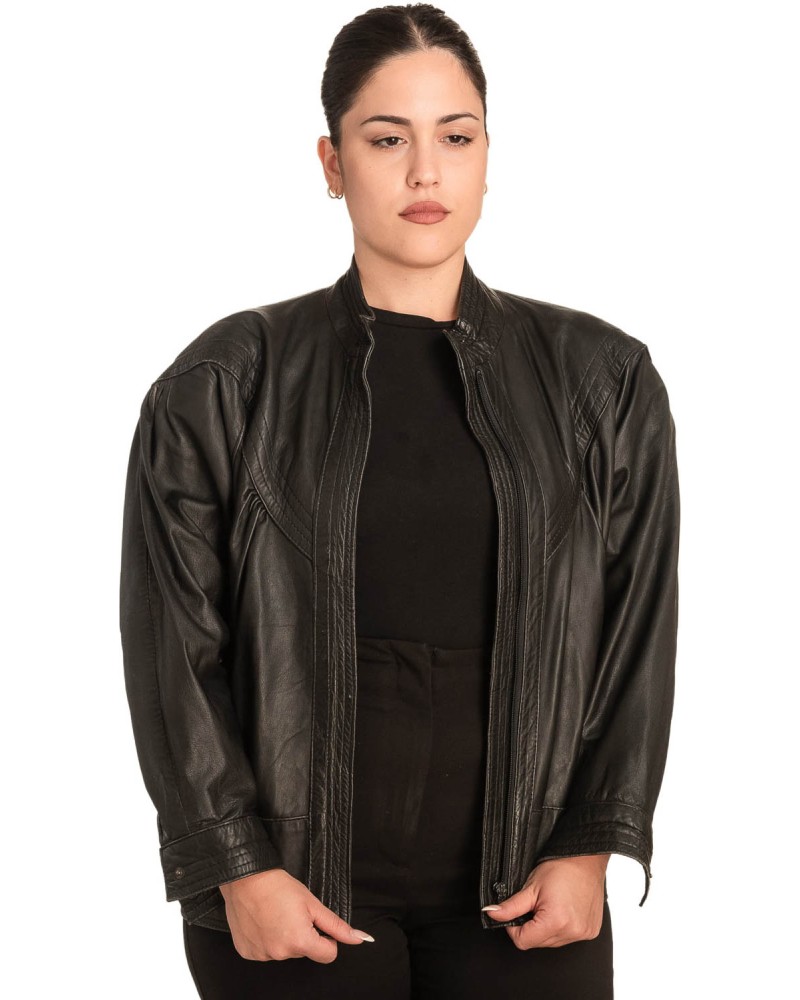 Γνήσιο Γυναικέιο Δερμάτινο Μπουφάν - B752