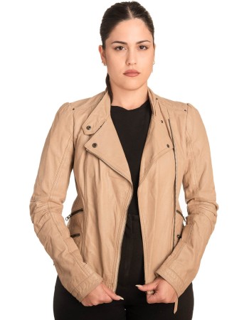 Γνήσιο Γυναικέιο Δερμάτινο Μπουφάν - B764