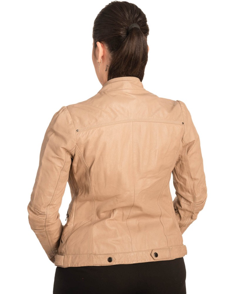 Γνήσιο Γυναικέιο Δερμάτινο Μπουφάν - B764