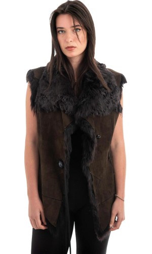 Γνήσια Γυναικεία Φυσική Γούνα Γιλέκο - F45