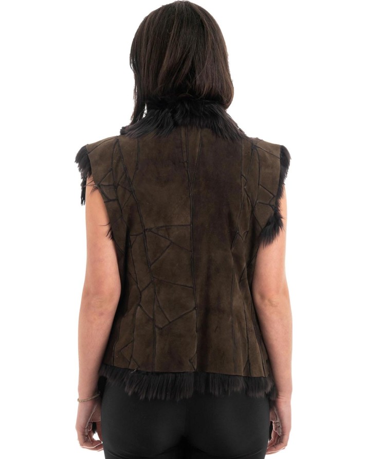 Γνήσια Γυναικεία Φυσική Γούνα Γιλέκο - F45