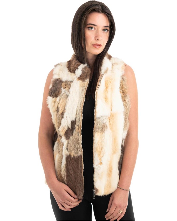 Γνήσια Γυναικεία Φυσική Γούνα Γιλέκο - F105