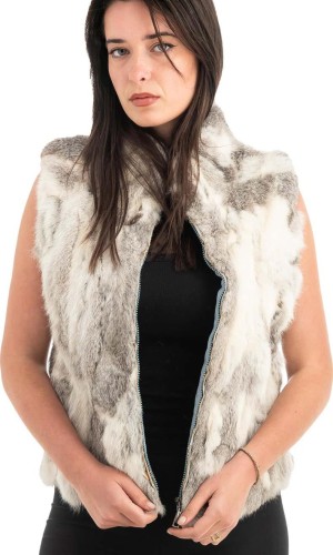 Γνήσια Γυναικεία Φυσική Γούνα Γιλέκο - F107