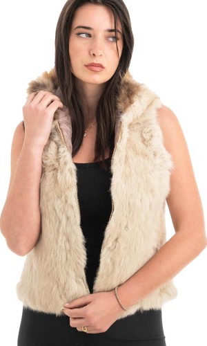 Γνήσια Γυναικεία Φυσική Γούνα Γιλέκο - F118