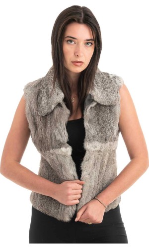 Γνήσια Γυναικεία Φυσική Γούνα Γιλέκο - F121