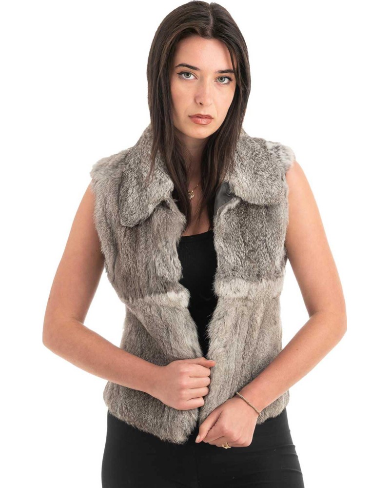 Γνήσια Γυναικεία Φυσική Γούνα Γιλέκο - F121