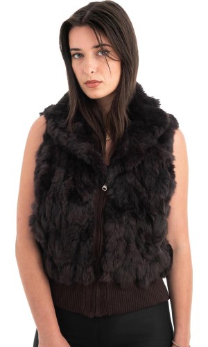 Γνήσια Γυναικεία Φυσική Γούνα Γιλέκο - F122