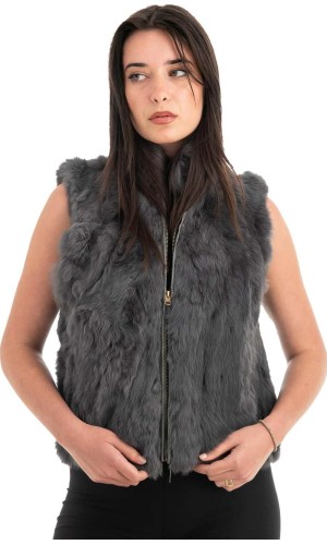 Γνήσια Γυναικεία Φυσική Γούνα Γιλέκο - F123