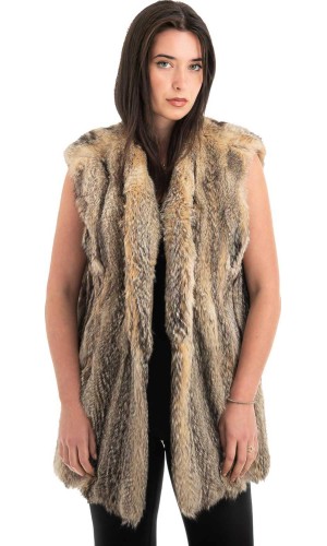 Γνήσια Γυναικεία Φυσική Γούνα Γιλέκο - F125