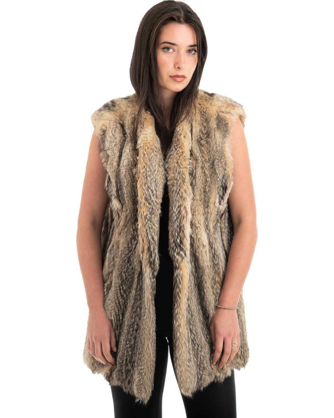 Γνήσια Γυναικεία Φυσική Γούνα Γιλέκο - F125