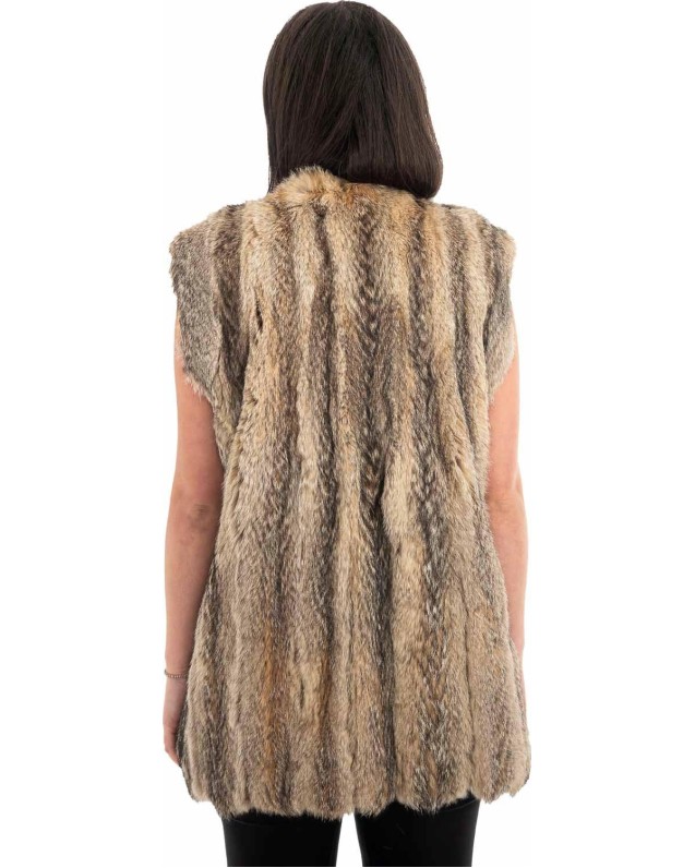 Γνήσια Γυναικεία Φυσική Γούνα Γιλέκο - F125