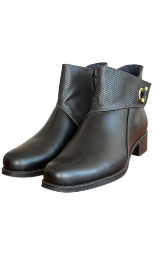 Δερμάτινο Γυναικείo Μποτάκι - F714