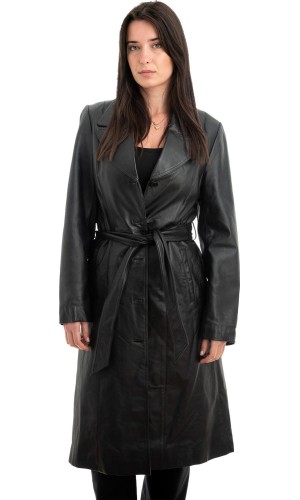 Γνήσιο Γυναικέιο Δερμάτινο Παλτό - H1